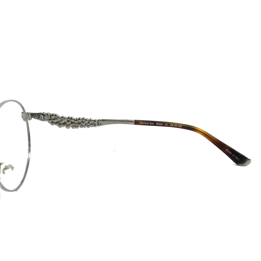 Judith Leiber Eyeglasses Frames Demure Sun Wood Silver Sparkly Crystal 54-19-145